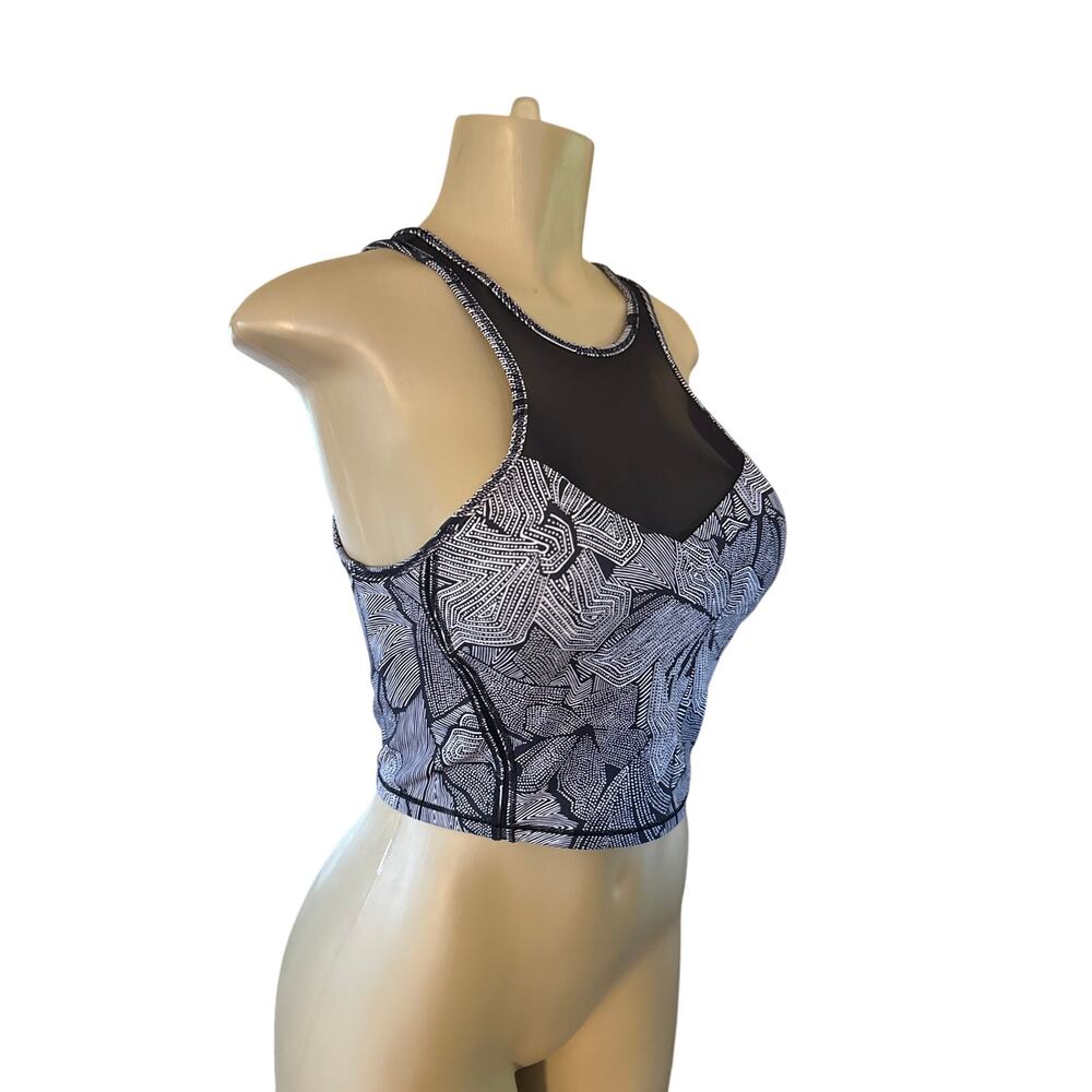 Women 8 Lululemon Get It Om Bra Mini Dottie Tribe White Black Crop Tank Top